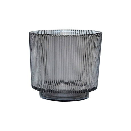 Mocha Ribbed Glass Holder H14Cm W15Cm Luxury Home Decor Garden & Outdoor And Gifts