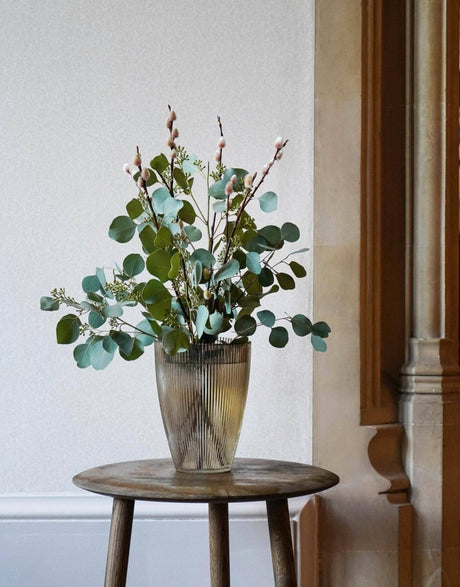 Mocha Ribbed Tall Vase H24.5Cm W18Cm Luxury Home Decor Garden & Outdoor And Gifts