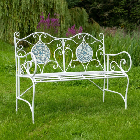 Mosaic Garden Bench - Blue & White Quality Home Decor Garden & Outdoor Living and Gifts
