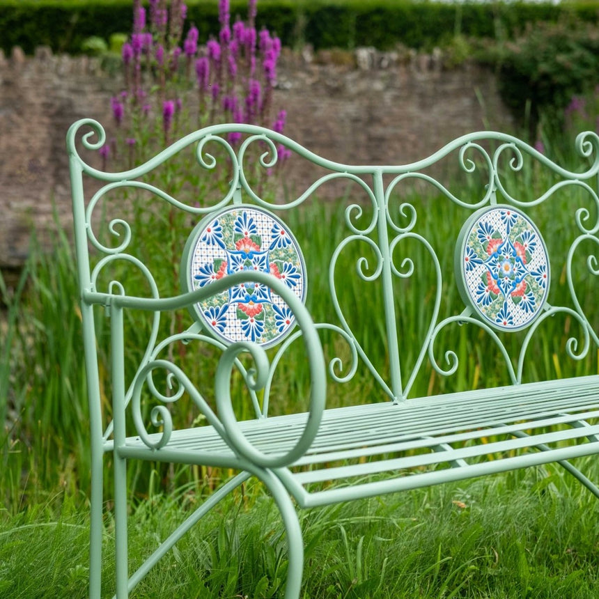 Mosaic Garden Bench - Green Quality Home Decor Garden & Outdoor Living and Gifts