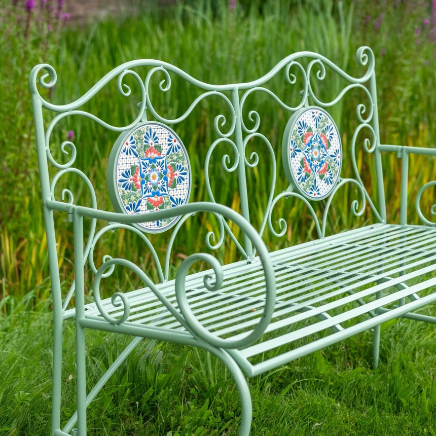 Mosaic Garden Bench - Green Quality Home Decor Garden & Outdoor Living and Gifts