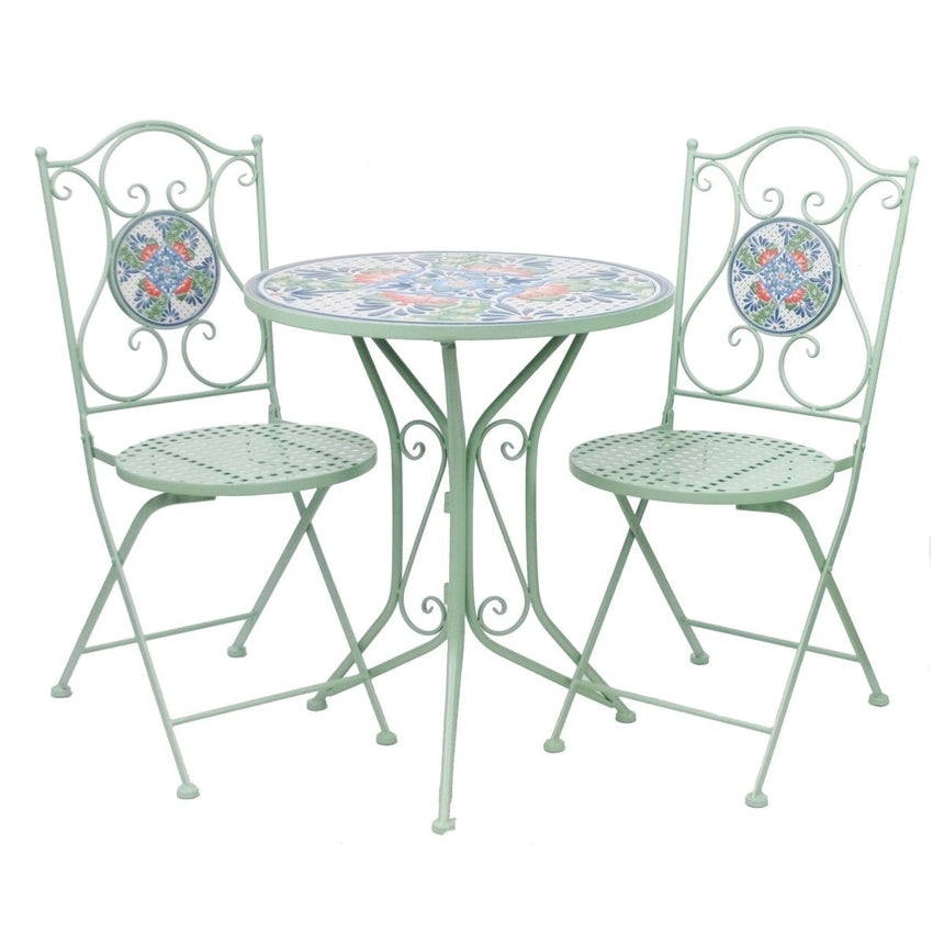 Mosaic Garden Furniture Bistro Set - 2 Seater Green Quality Home Decor Garden & Outdoor Living and Gifts