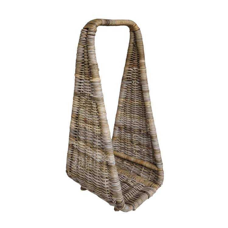 Natural Rattan Tall Log Storage H90cm W35cm Luxury Home Decor Garden & Outdoor And Gifts