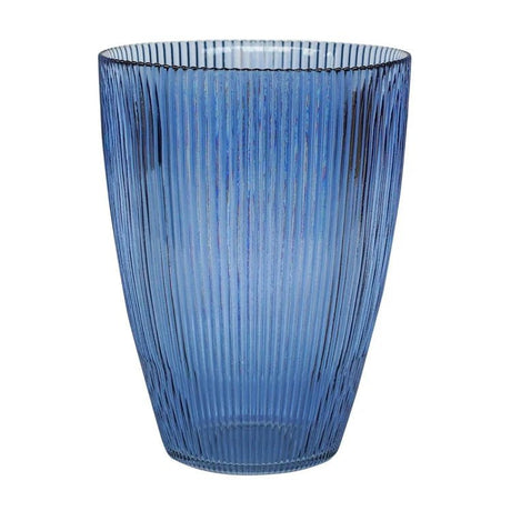 Navy Ribbed Tall Vase H24.5Cm W18Cm Luxury Home Decor Garden & Outdoor And Gifts