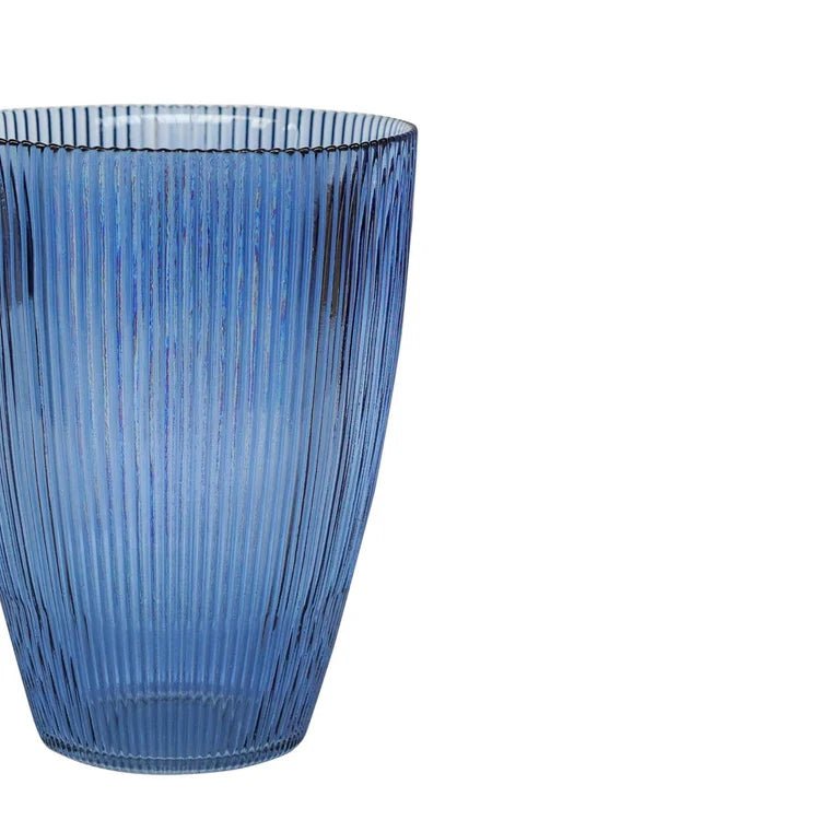 Navy Ribbed Tall Vase H24.5Cm W18Cm Luxury Home Decor Garden & Outdoor And Gifts
