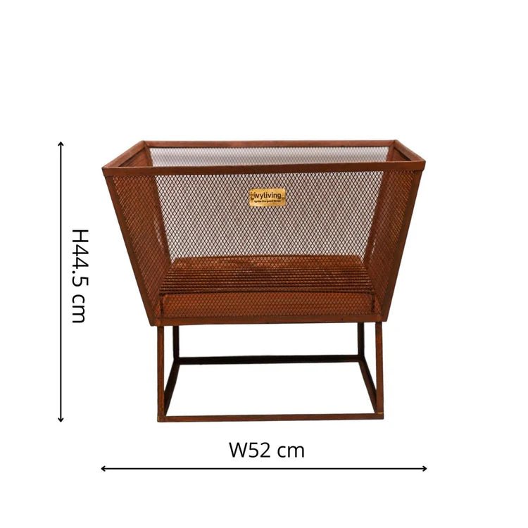 Norfolk Contemporary Square Fire Pit/Bowl Rust Finish - Metal, Frost Resistant, UV Stable Quality Home Decor Garden & Outdoor Living and Gifts