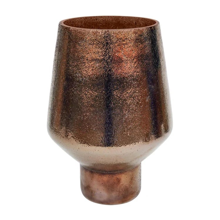 Opulent Tall Curved Metallic Bronze Vase H25Cm W16Cm Luxury Home Decor Garden & Outdoor And Gifts