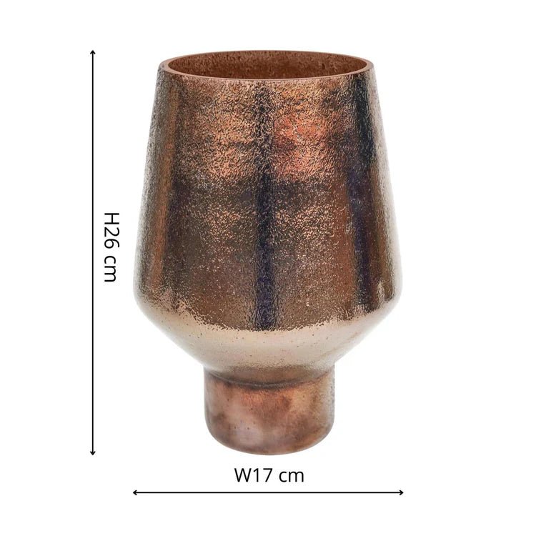 Opulent Tall Curved Metallic Bronze Vase H25Cm W16Cm Luxury Home Decor Garden & Outdoor And Gifts