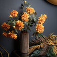Orange Dahlia Spray - Best Artificial Flower Single Stem Luxury Home Decor Garden & Outdoor And Gifts