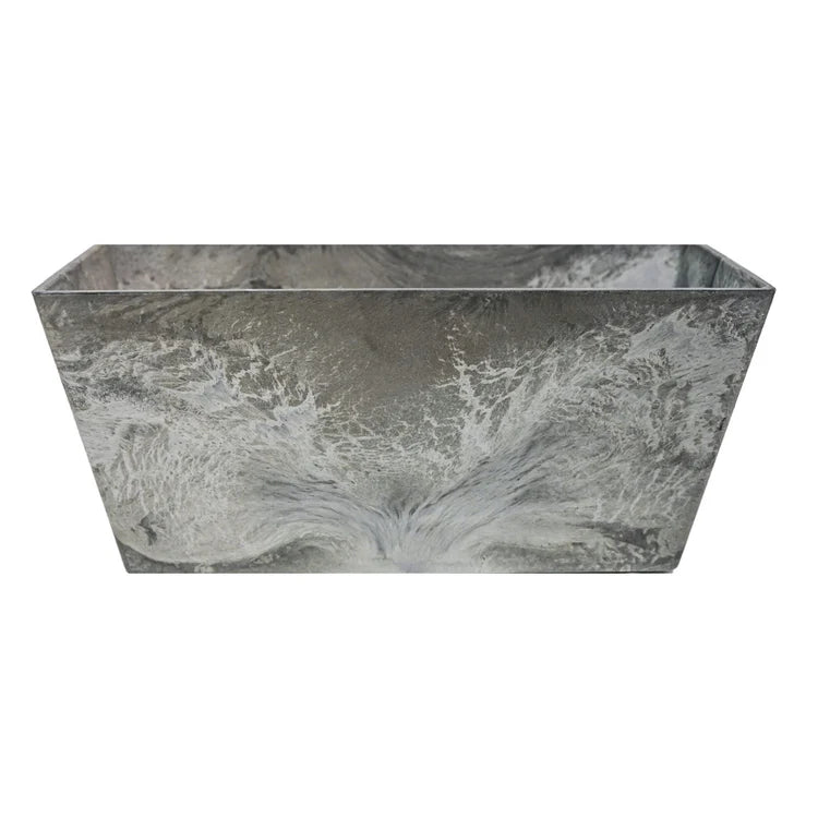 Outdoor Ella Large Balcony Trough Planter Grey Stone Finish - Build - in Drainage, Lightweight Quality Home Decor Garden & Outdoor Living and Gifts