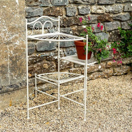 Outdoor Etager Shelves Plant Table or Stand - Cream Quality Home Decor Garden & Outdoor Living and Gifts
