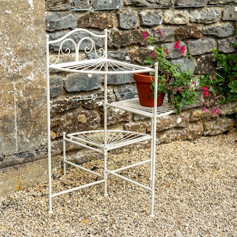 Outdoor Etager Shelves Plant Table or Stand - Cream Quality Home Decor Garden & Outdoor Living and Gifts