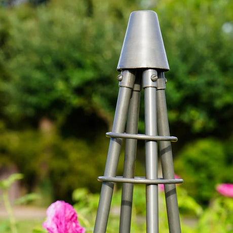 Outdoor Garden Climber Tripod Plant Support Zinc Finish - Frost Resistant, Protective Coating Quality Home Decor Garden & Outdoor Living and Gifts