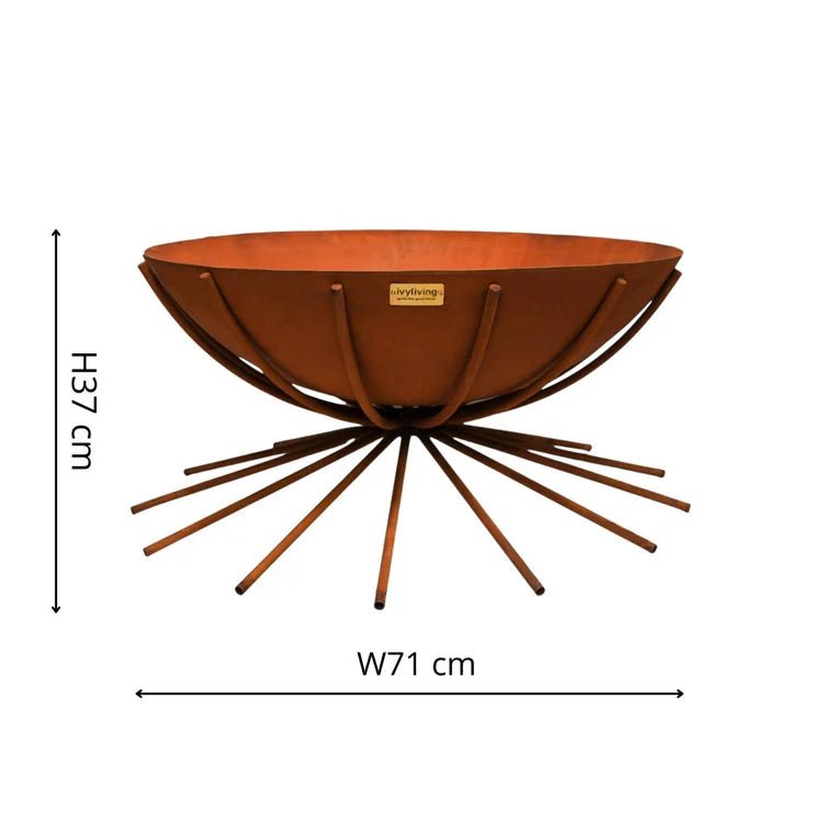 Outdoor Garden Dakota Fire Pit/Bowl Metal in Rust Finish - UV Stable Frost Resistant Quality Home Decor Garden & Outdoor Living and Gifts
