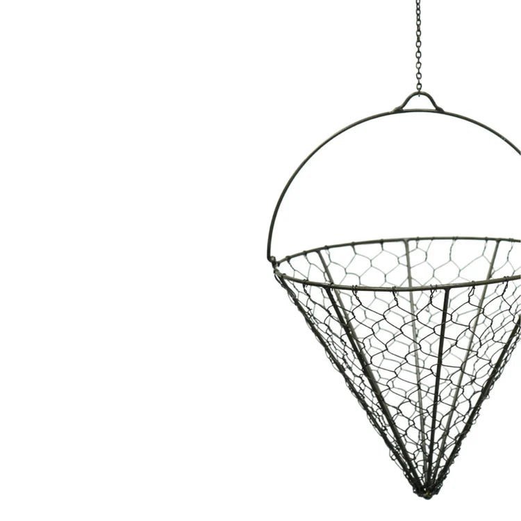 Outdoor Garden Wired Netted Hanging Basket - Cone Shape, Bronze Finish, Frost Resistant Quality Home Decor Garden & Outdoor Living and Gifts