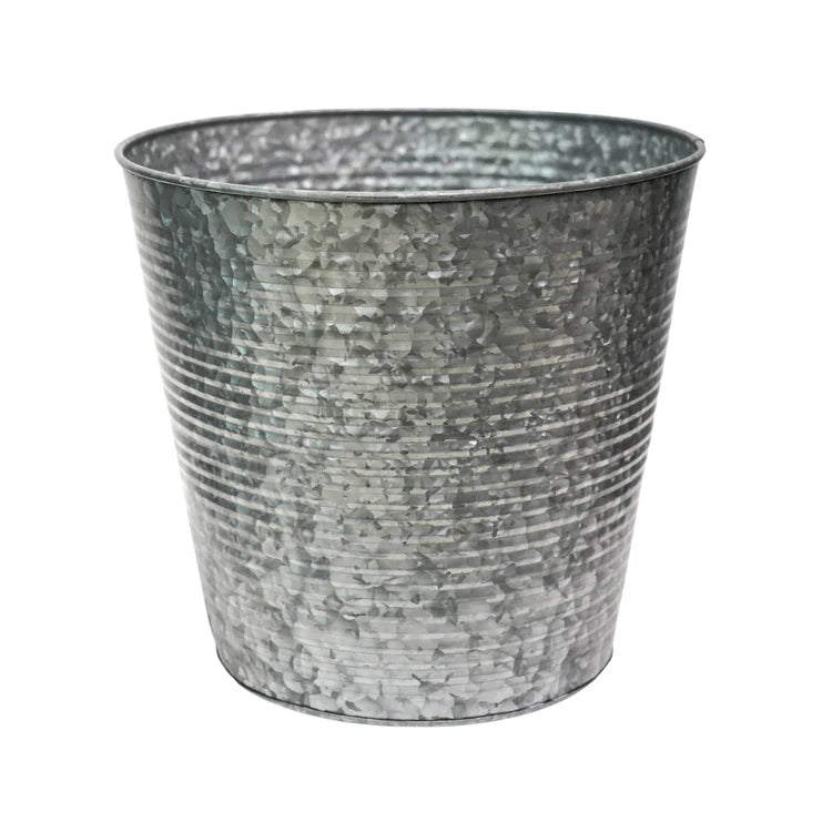 Outdoor Large Ribbed Planter Galvanised Iron - UV Stable Rust Resistant Frost Resistant Quality Home Decor Garden & Outdoor Living and Gifts