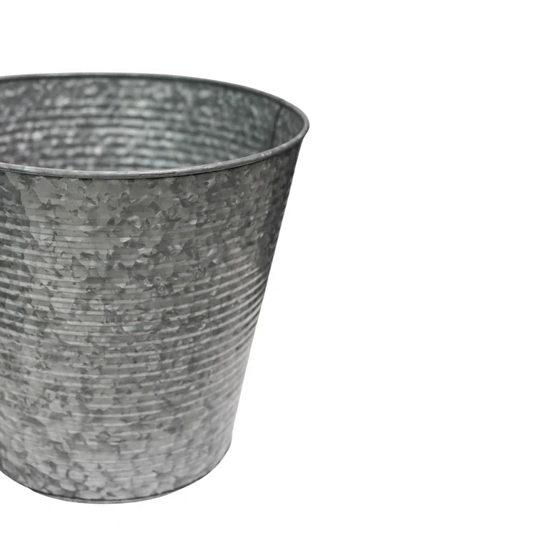 Outdoor Large Ribbed Planter Galvanised Iron - UV Stable Rust Resistant Frost Resistant Quality Home Decor Garden & Outdoor Living and Gifts