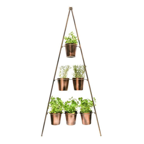 Outdoor Large Vertical Gold Wall Plant Stand w/Planters - Rust & Frost Resistant, Lightweight Quality Home Decor Garden & Outdoor Living and Gifts