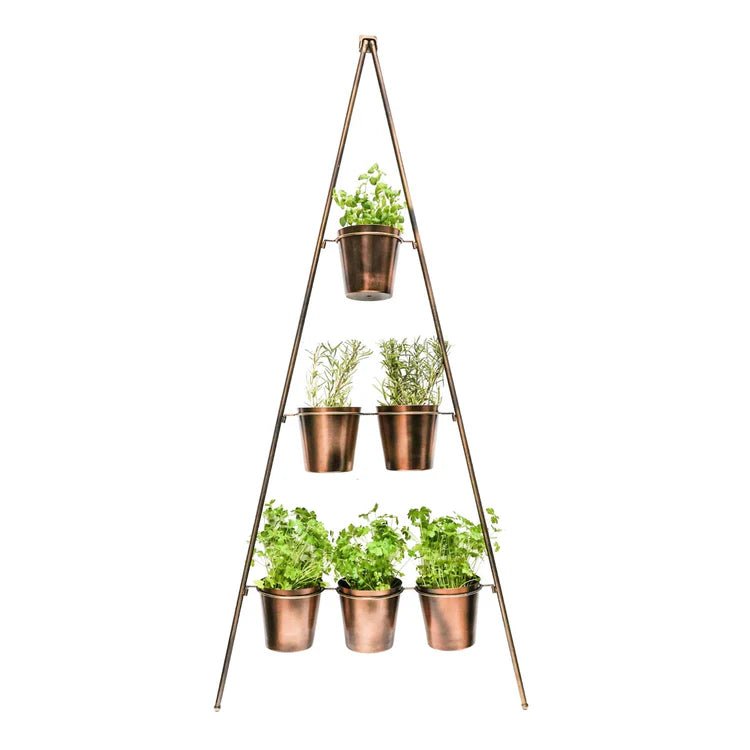 Outdoor Large Vertical Gold Wall Plant Stand w/Planters - Rust & Frost Resistant, Lightweight Quality Home Decor Garden & Outdoor Living and Gifts
