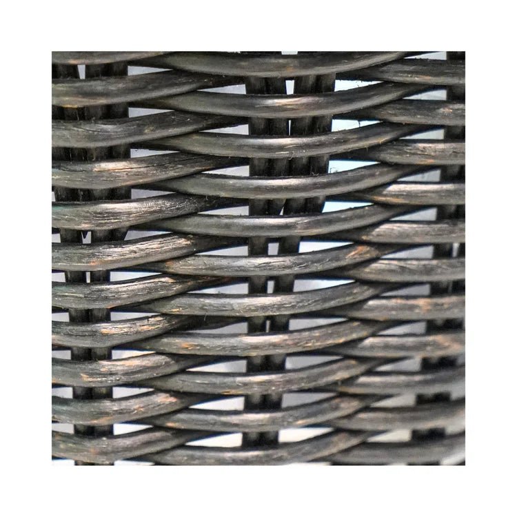 Outdoor Lined Small Basket Planter w/Handles - Black Rattan Finish, Waterproof, Frost Resistant Quality Home Decor Garden & Outdoor Living and Gifts