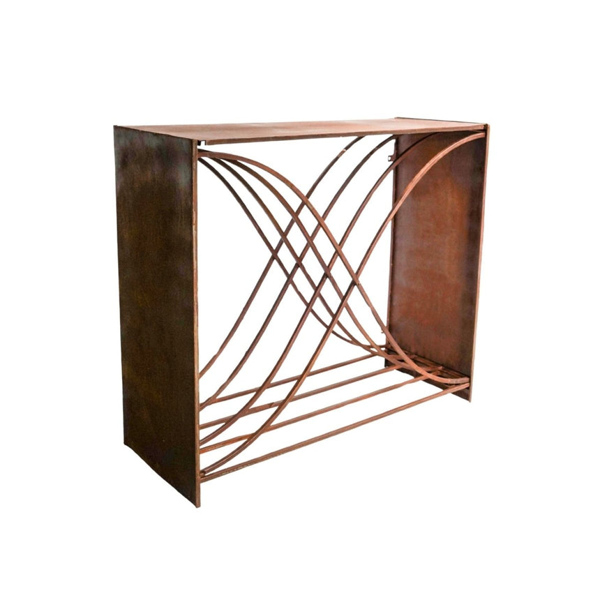 Outdoor Log/Wood Storage Holder Iron X Shape Design - Rust Finish, Waterproof, Frost Resistant Quality Home Decor Garden & Outdoor Living and Gifts