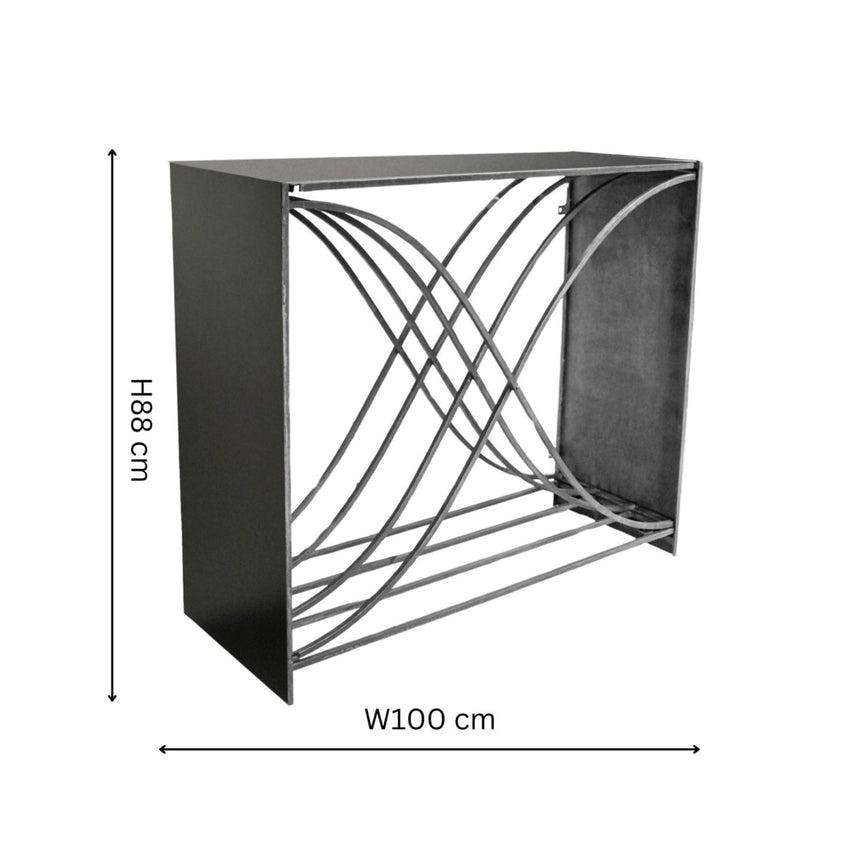 Outdoor Log/Wood Storage Holder Zinc Iron - Waterproof Lightweight Frost Resistant UV Stable Quality Home Decor Garden & Outdoor Living and Gifts