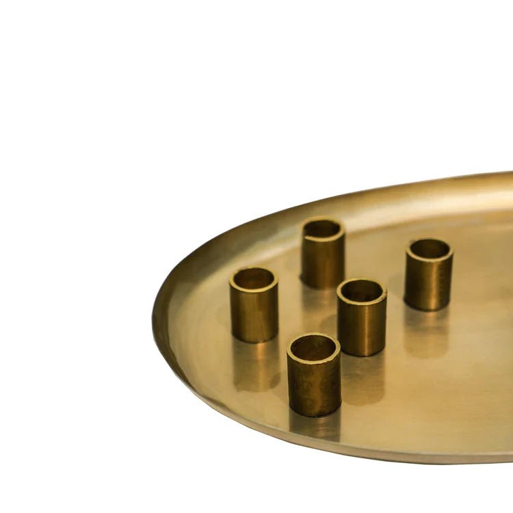 Oval Candle Tray Centerpiece Champagne Gold - Magnetic Holders, Handfinished, Perfect Gift Quality Home Decor Garden & Outdoor Living and Gifts