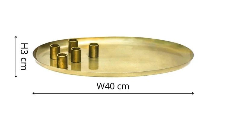 Oval Candle Tray Centerpiece Champagne Gold - Magnetic Holders, Handfinished, Perfect Gift Quality Home Decor Garden & Outdoor Living and Gifts