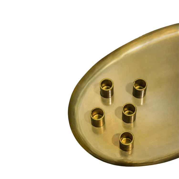 Oval Candle Tray Centerpiece Champagne Gold - Magnetic Holders, Handfinished, Perfect Gift Quality Home Decor Garden & Outdoor Living and Gifts