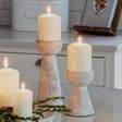 Padstow White Wash Wooden Candle Holders 2 Pack Luxury Home Decor Garden & Outdoor And Gifts