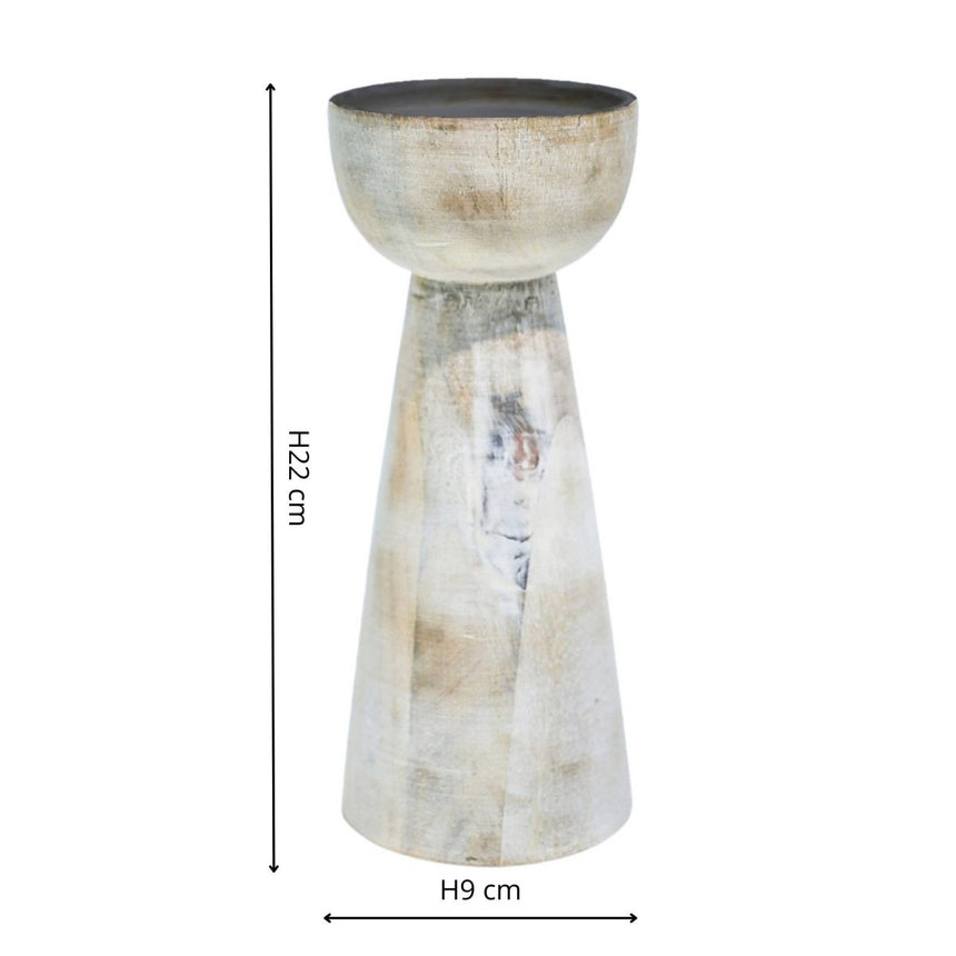 Padstow White Wash Wooden Candle Holders 2 Pack Luxury Home Decor Garden & Outdoor And Gifts