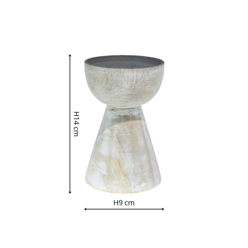 Padstow White Wash Wooden Candle Holders 2 Pack Luxury Home Decor Garden & Outdoor And Gifts