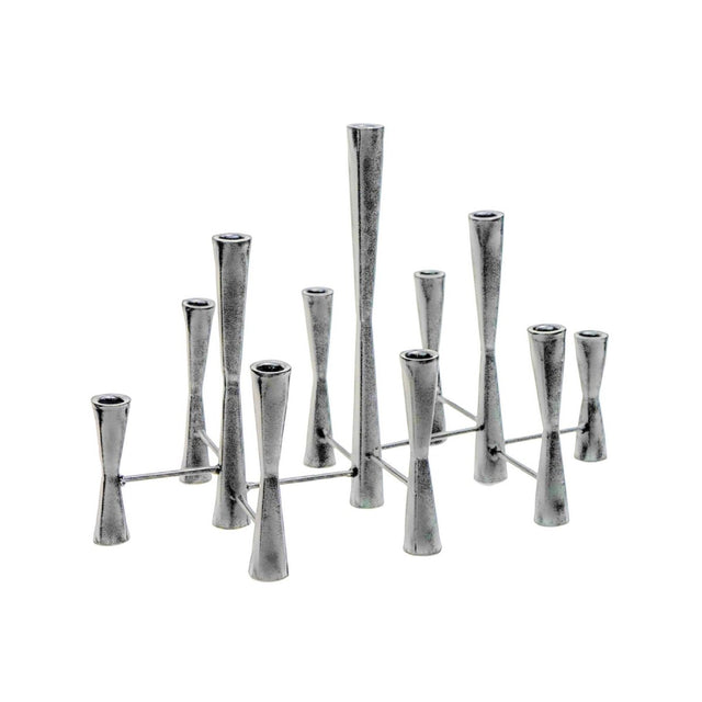Parker 11 Piece Silver Candle Centerpiece H35cm W52cm Luxury Home Decor Garden & Outdoor And Gifts