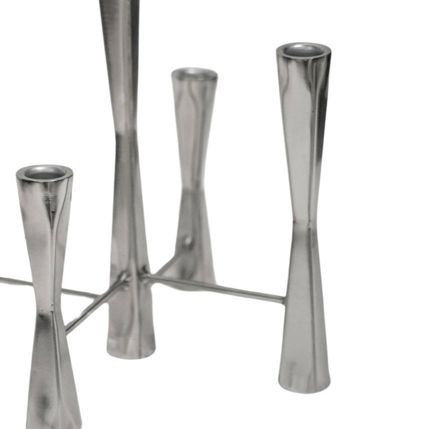 Parker 5 Piece Silver Candle Centerpiece H30cm W27.5cm Luxury Home Decor Garden & Outdoor And Gifts