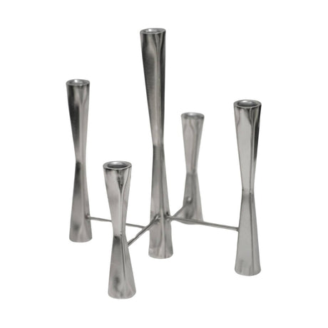 Parker 5 Piece Silver Candle Centerpiece H30cm W27.5cm Luxury Home Decor Garden & Outdoor And Gifts