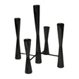 Parker 5 Piece Taper Candle Centerpiece Holder - Black Steel, Handcrafted, Staggered Display Quality Home Decor Garden & Outdoor Living and Gifts