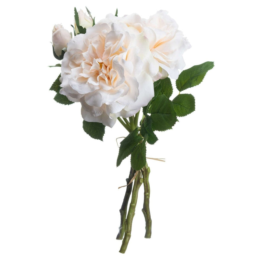 Peachy Cream Short Rose Bouquet - Best Artificial Flower Single Stem Luxury Home Decor Garden & Outdoor And Gifts