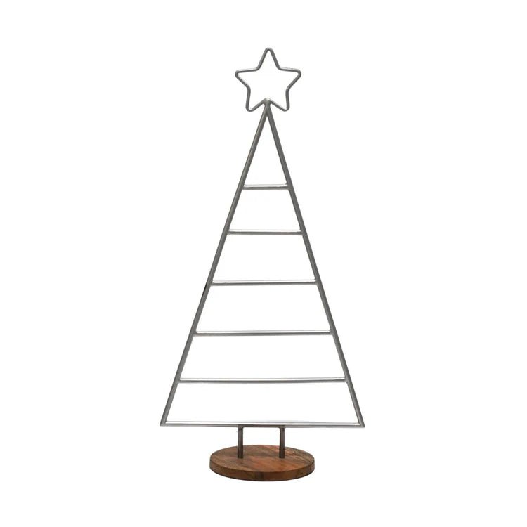 Pewter Christmas Tree with Star Iron Quality Home Decor Garden & Outdoor Living and Gifts
