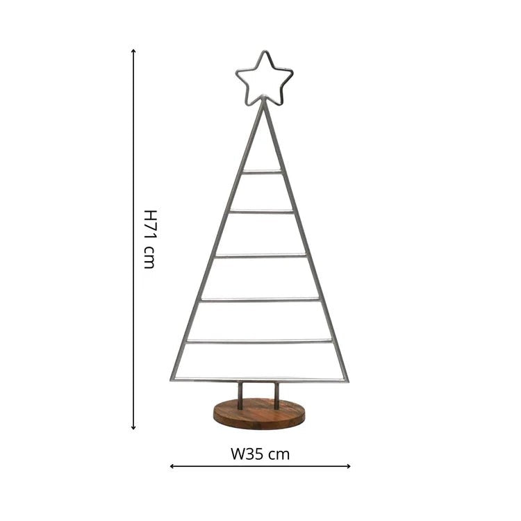 Pewter Christmas Tree with Star Iron Quality Home Decor Garden & Outdoor Living and Gifts