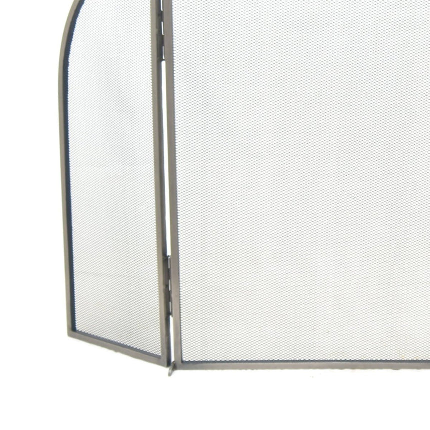 Pewter Curved Surround Fire Screen H79.5cm W130cm Luxury Home Decor Garden & Outdoor And Gifts