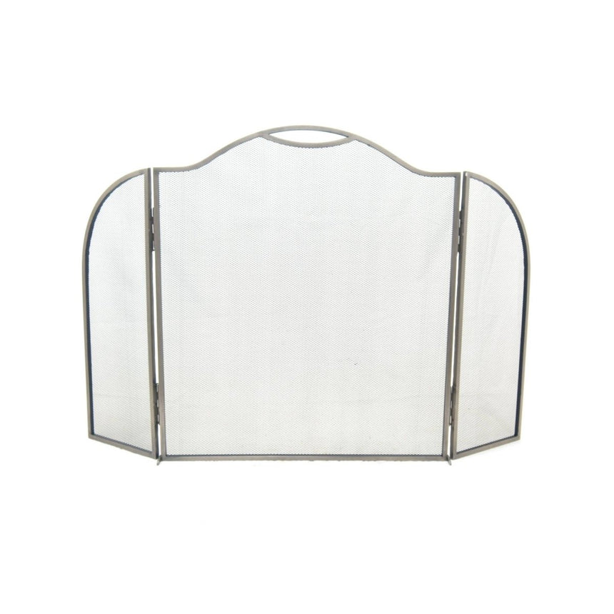 Pewter Curved Surround Fire Screen H79.5cm W130cm Luxury Home Decor Garden & Outdoor And Gifts