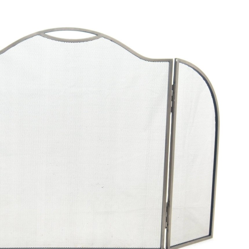 Pewter Curved Surround Fire Screen H79.5cm W130cm Luxury Home Decor Garden & Outdoor And Gifts