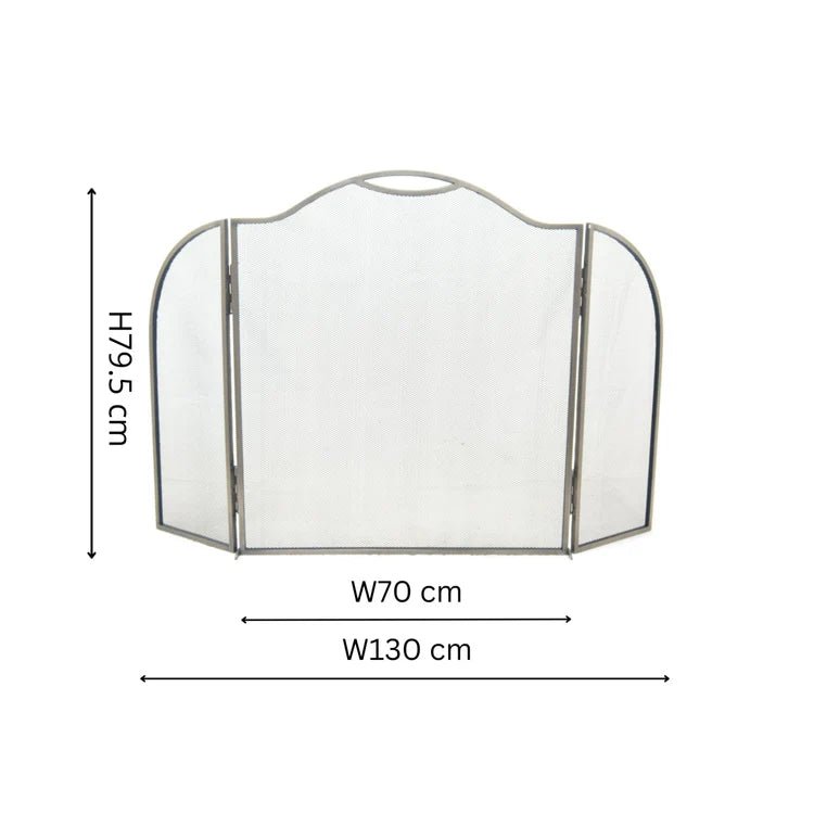 Pewter Curved Surround Fire Screen H79.5cm W130cm Luxury Home Decor Garden & Outdoor And Gifts