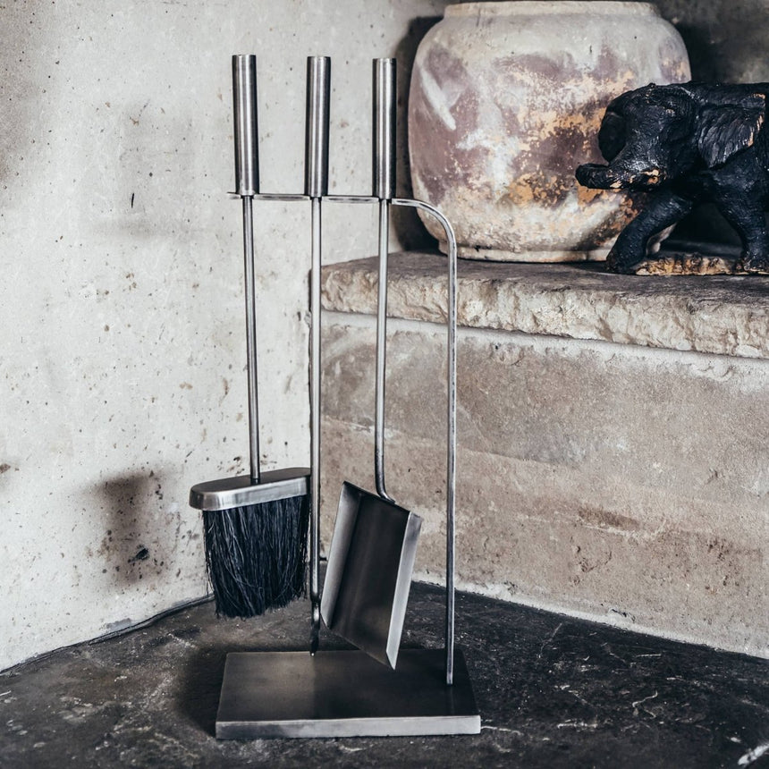 Pewter Fireside Companion Set 3 Piece 50cm Luxury Home Decor Garden & Outdoor And Gifts