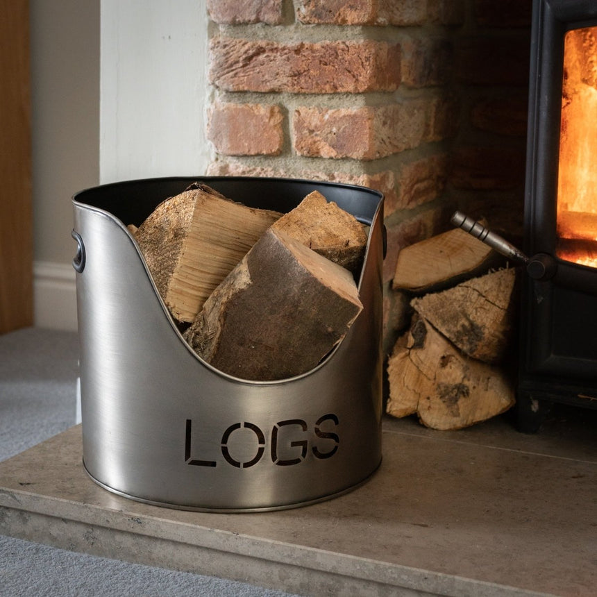 Pewter Handcrafted Trio of Logs Bucket, Kinding Bucket and Matches Holder Luxury Home Decor Garden & Outdoor And Gifts