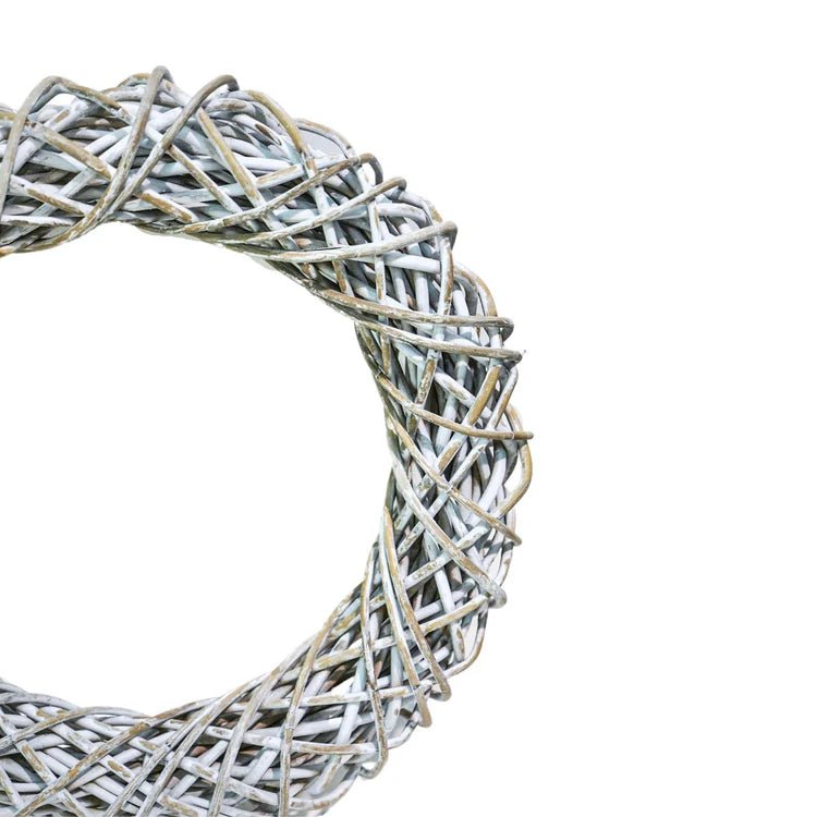 Rattan Christmas Wreath White Wash - Small Quality Home Decor Garden & Outdoor Living and Gifts