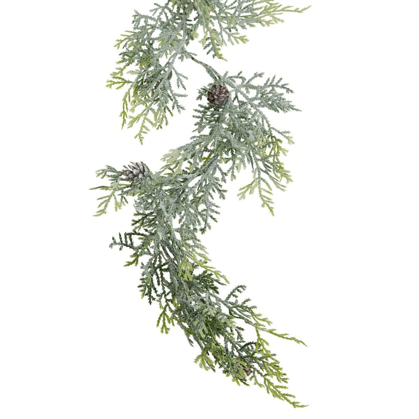 Realistic Artificial Frosted Pine Garland With Pinecones Luxury Home Decor Garden & Outdoor And Gifts