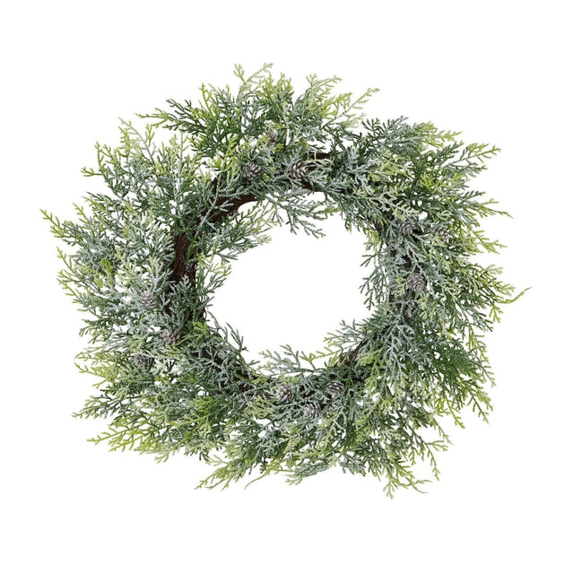 Realistic Artificial Frosted Pine Wreath With Pinecones Luxury Home Decor Garden & Outdoor And Gifts