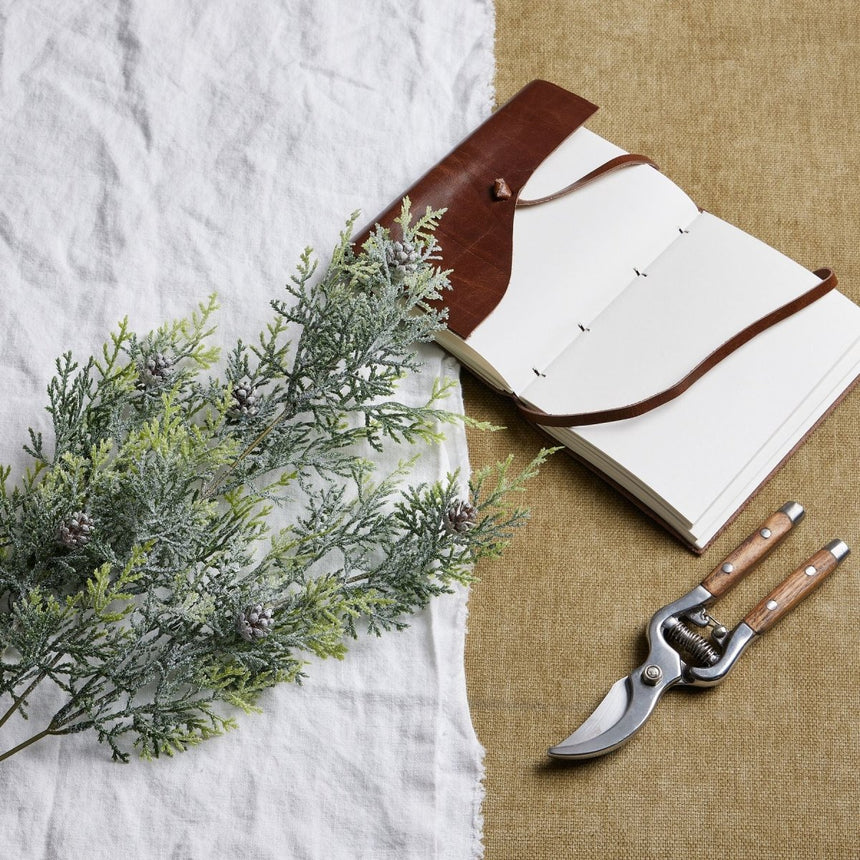 Realistic Festive Frosty Pine - Artificial Flower Single Stem Luxury Home Decor Garden & Outdoor And Gifts