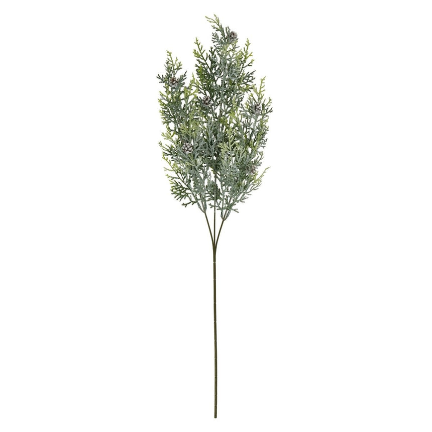 Realistic Festive Frosty Pine - Artificial Flower Single Stem Luxury Home Decor Garden & Outdoor And Gifts